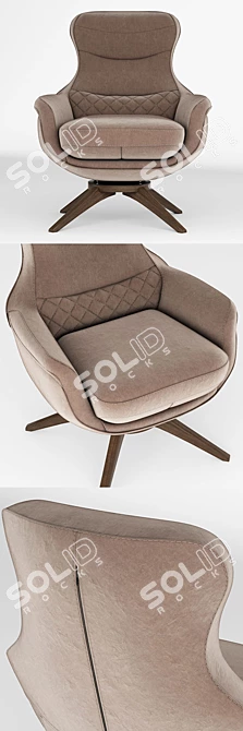 Elegant Bergere Chair - 778x782x960 mm 3D model image 2