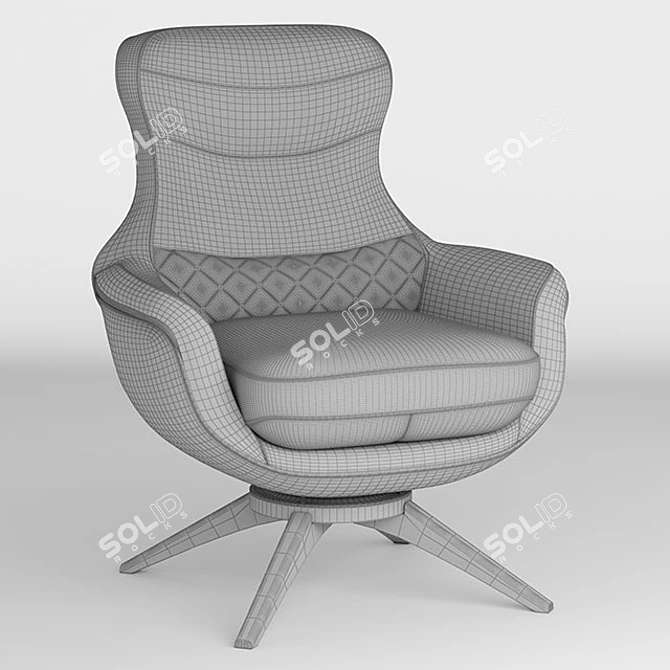 Elegant Bergere Chair - 778x782x960 mm 3D model image 3