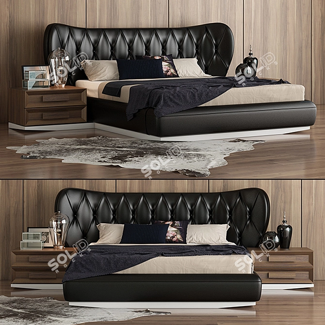 Elegant Matera Bed: Perfect Blend of Style and Comfort 3D model image 1