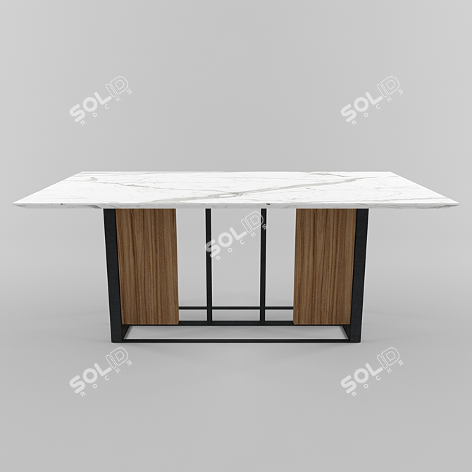 Sleek Dining Table - 1000x1800x750mm 3D model image 1