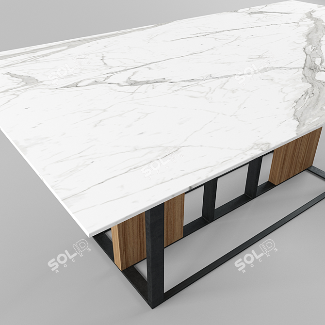 Sleek Dining Table - 1000x1800x750mm 3D model image 2