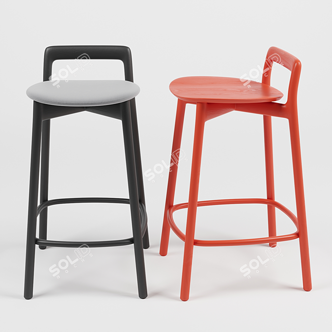 Elegant Branca Stool: Stylish and Functional 3D model image 1