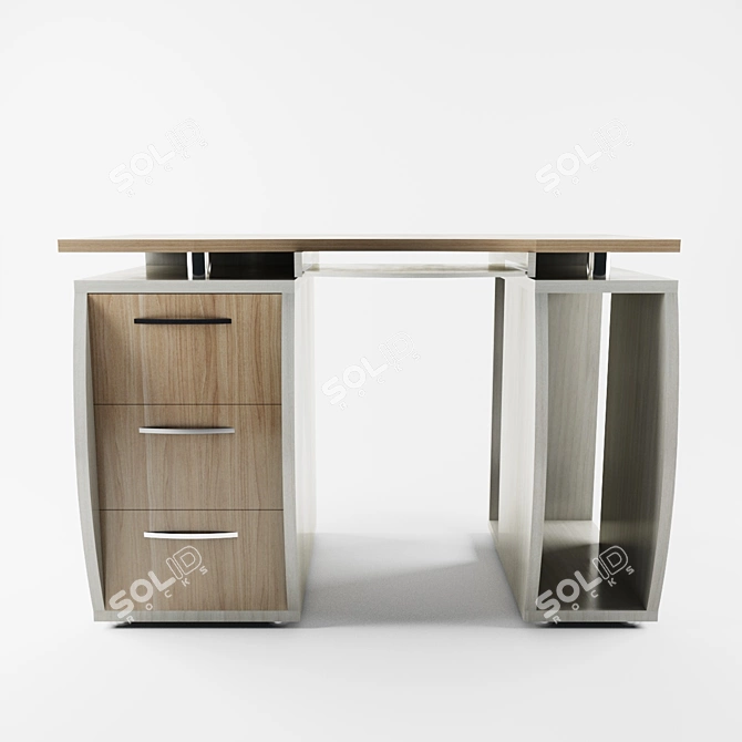 Sleek Tech Desk 3D model image 2