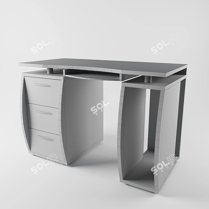 Sleek Tech Desk 3D model image 3