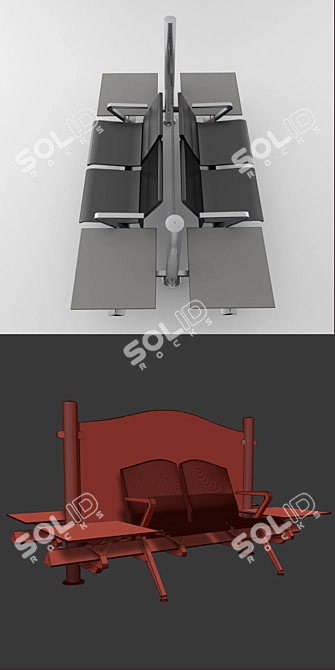 TravelEase: Portable Airport Chair 3D model image 3