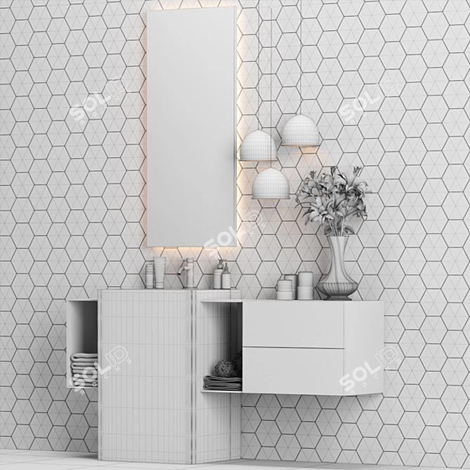 Modern Bath Vanity Set 3D model image 3