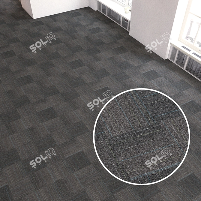 Interface Carpet Tiles: Seamless High-Resolution Texture Collection 3D model image 1