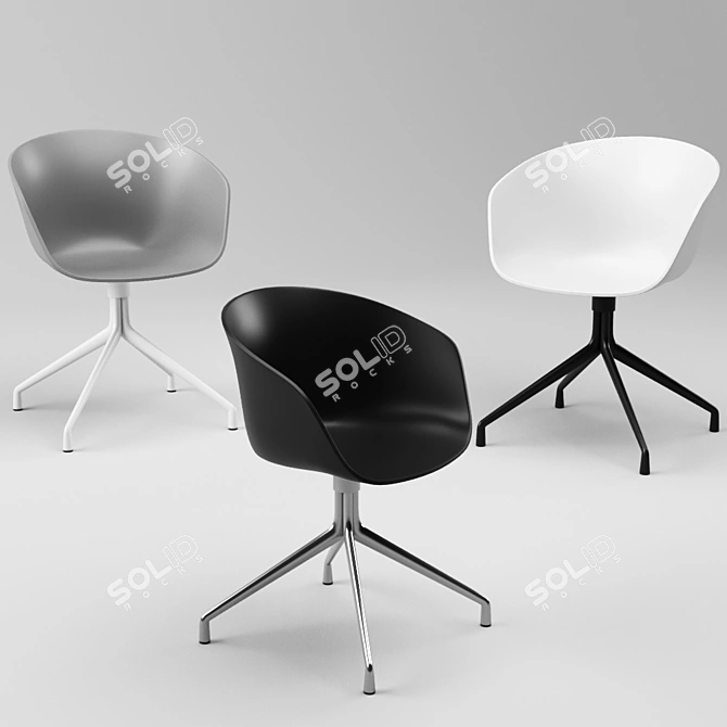 Swivel Base AAC20 Chair: Sleek and Versatile 3D model image 1