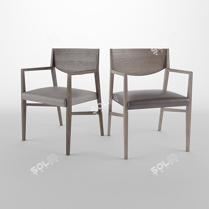 Natuzzi Brera Chair: Stylish Comfort 3D model image 2