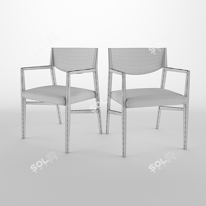 Natuzzi Brera Chair: Stylish Comfort 3D model image 3