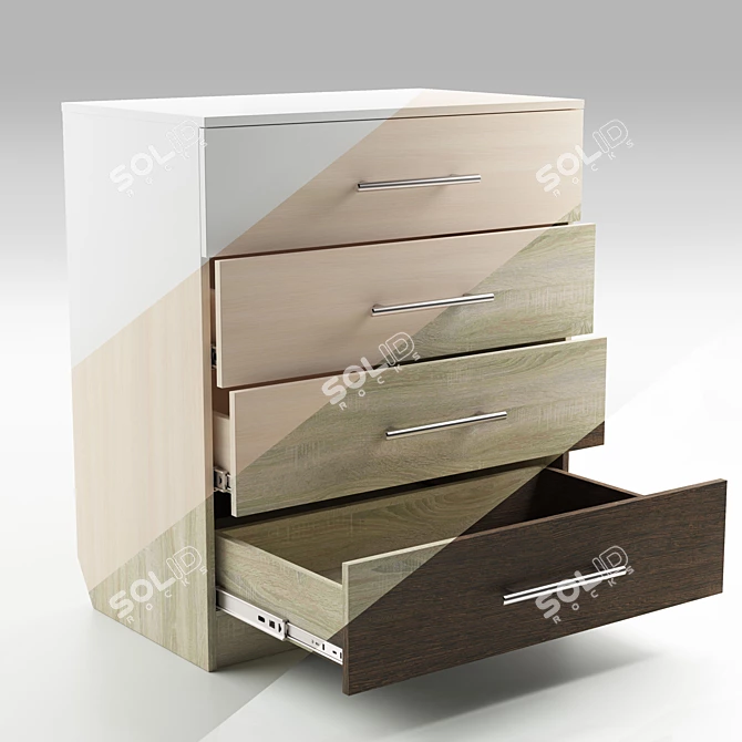 Multifunctional Chest of Drawers - 4 Chipboard Variants 3D model image 1