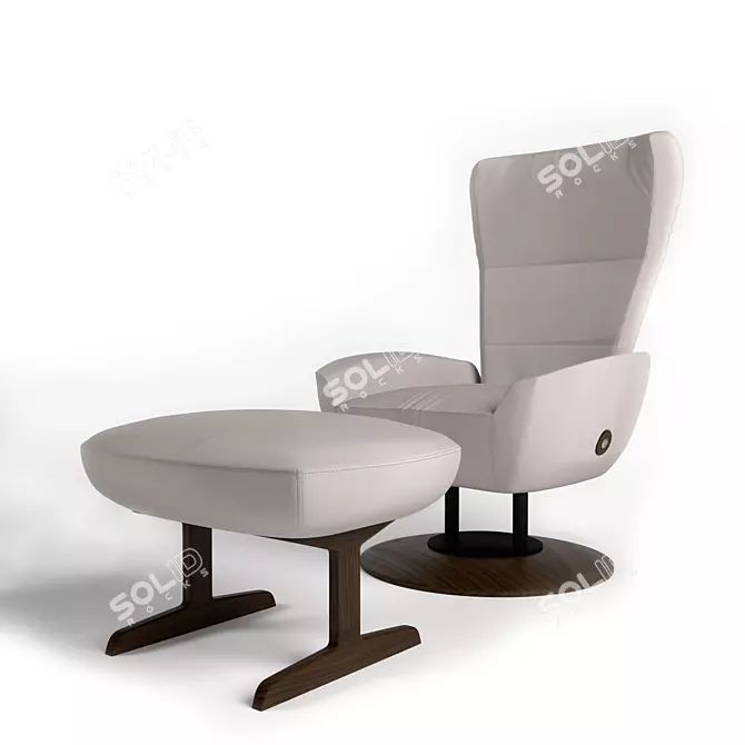 Elegant Leather Giorgetti Armchair 3D model image 1