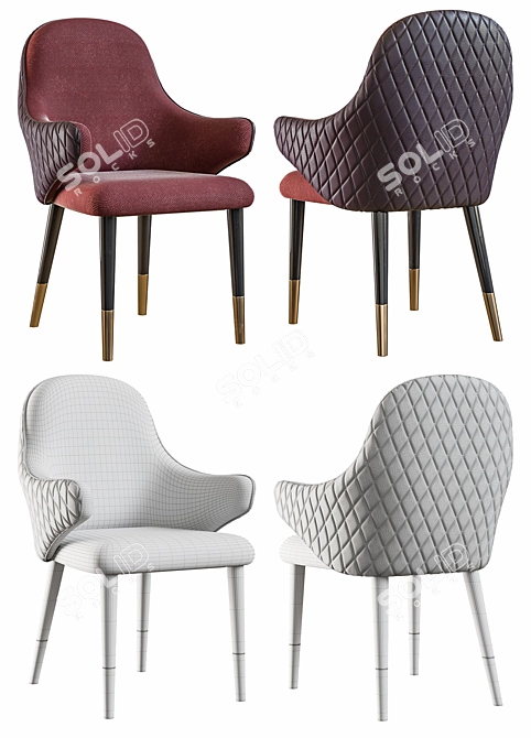 Elegant Diva C B Chair 3D model image 2