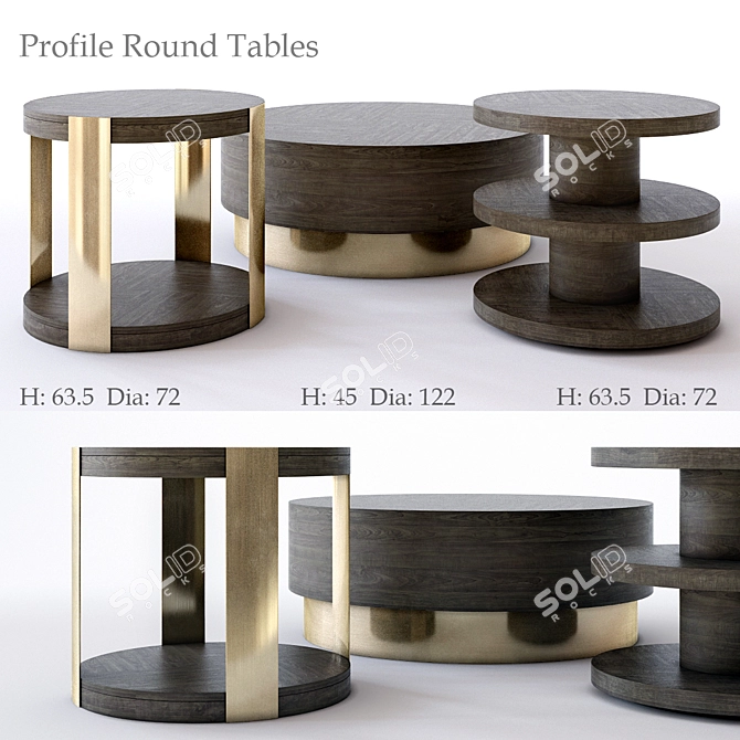 Elegant Bernhardt Profile Round Tables 3D model image 1