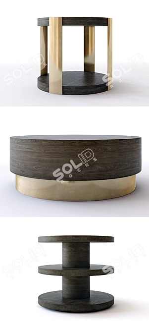 Elegant Bernhardt Profile Round Tables 3D model image 2