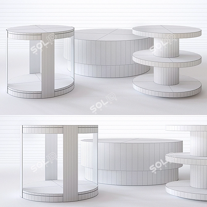 Elegant Bernhardt Profile Round Tables 3D model image 3