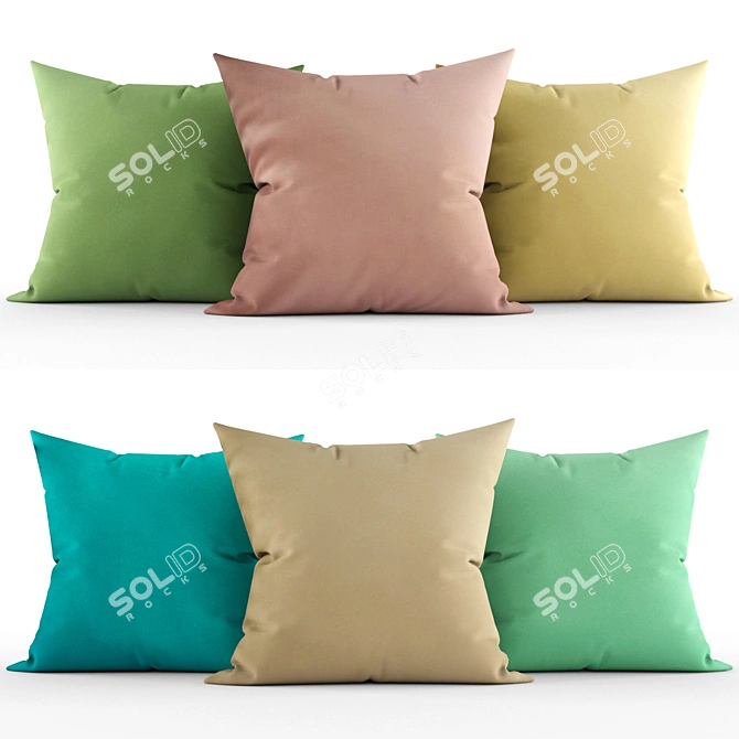 Elegant Throw Cushions 3D model image 1