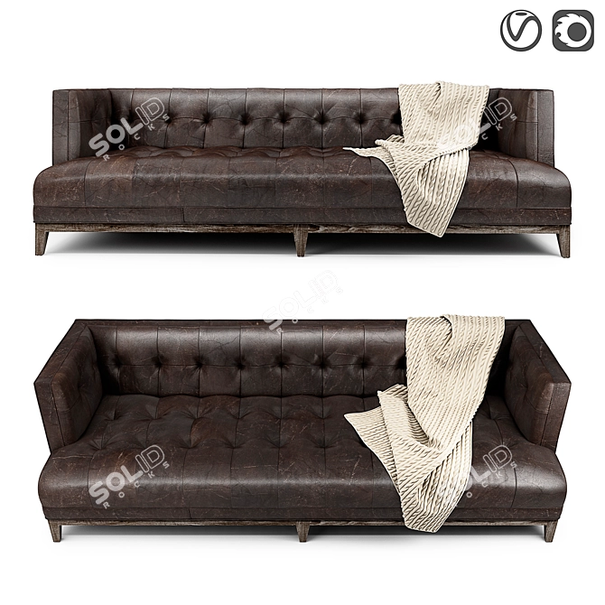 Citizen Stationary Sofa by Hooker: Designer Leather Seating 3D model image 1