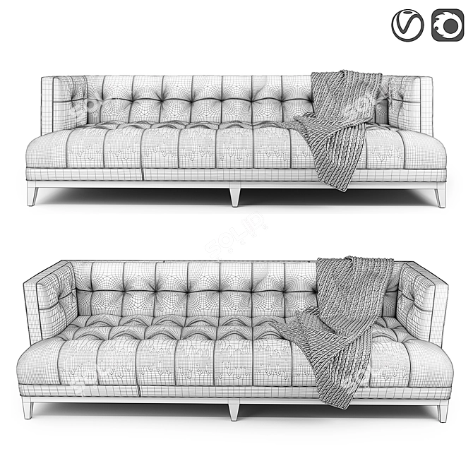 Citizen Stationary Sofa by Hooker: Designer Leather Seating 3D model image 3