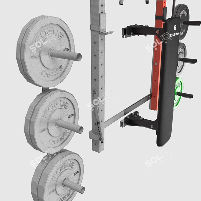 Home Gym CrossFit Wall Rack 3D model image 3