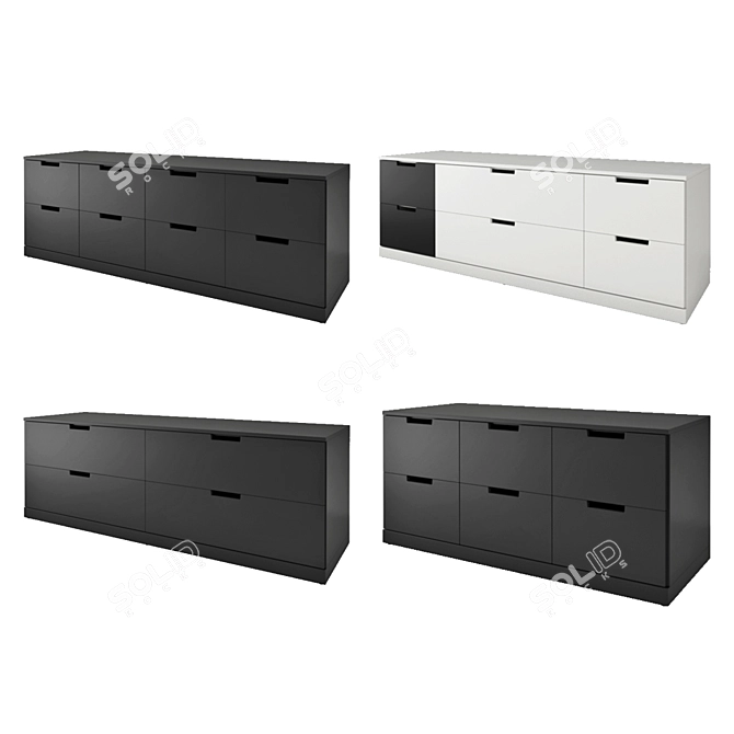 NORDLEY Ikea 6-Drawer Chest, Anthracite 3D model image 1