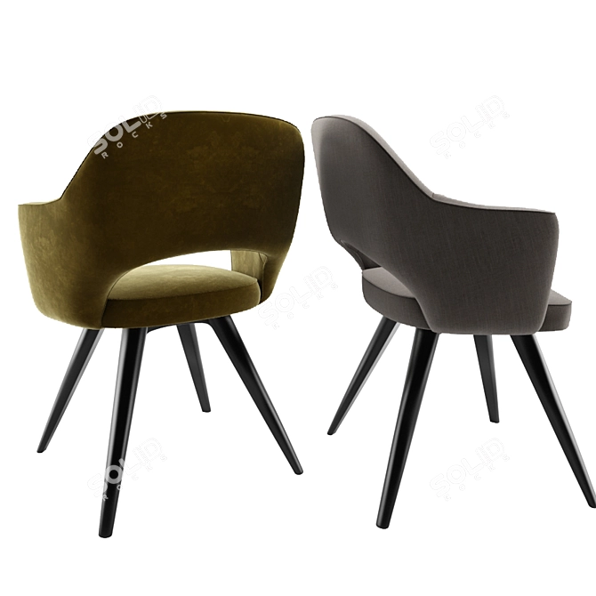 Mid Century Eero Saarinen Steel Swivel 3D model image 3