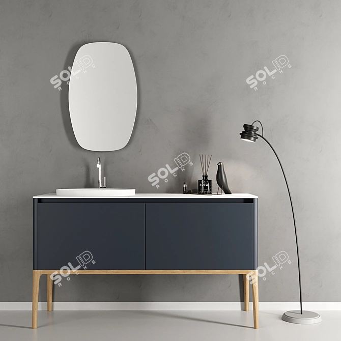 Elegant Ash Vanity Unit - Suite 3D model image 1