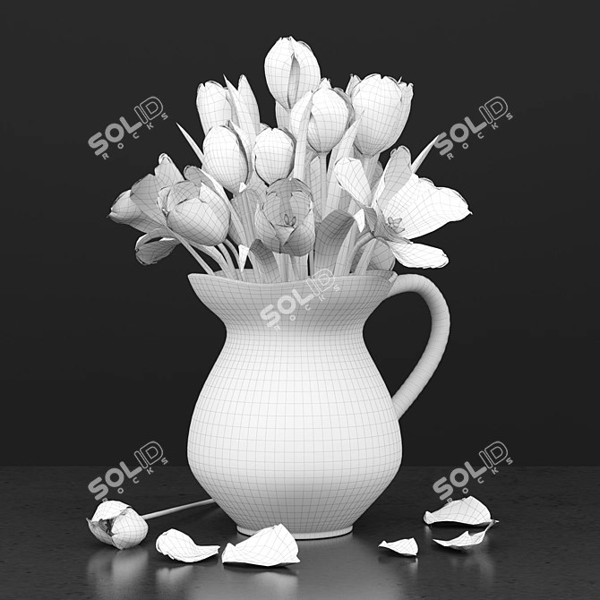 Elegant Tulip Vase 3D model image 2