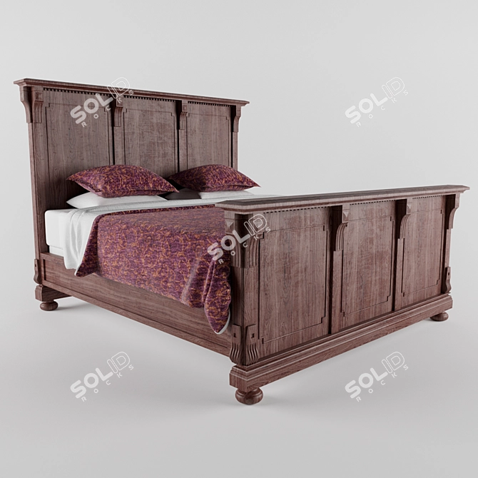 Vintage Bed 3D model image 1