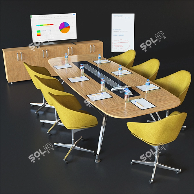 Functional Office Meeting Room Set 3D model image 1