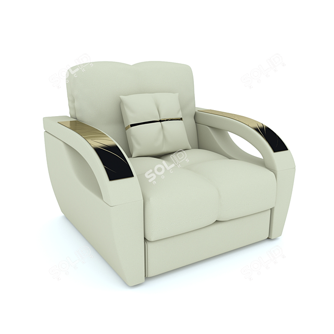 Montreal Modern Armchair 3D model image 1