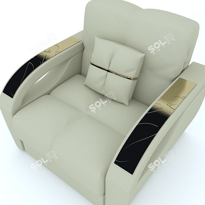 Montreal Modern Armchair 3D model image 2