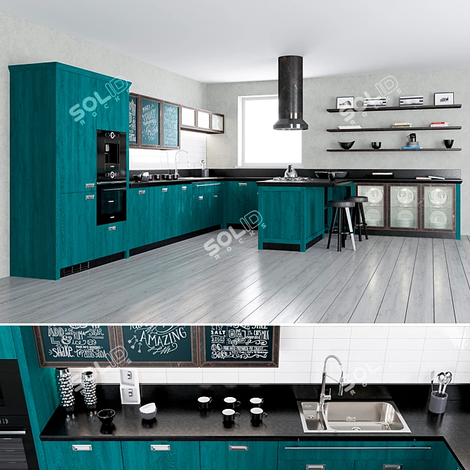 Diesel Social Kitchen: The Ultimate Stylish Space! 3D model image 1