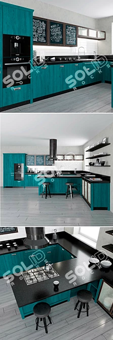 Diesel Social Kitchen: The Ultimate Stylish Space! 3D model image 2