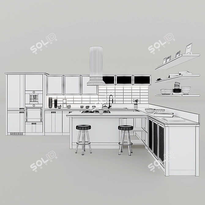 Diesel Social Kitchen: The Ultimate Stylish Space! 3D model image 3