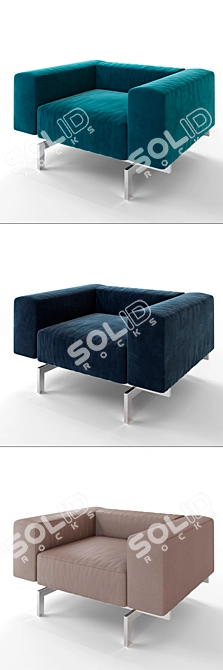 Bonaldo Glide: Stylish Chrome Steel Lounge Chair 3D model image 2