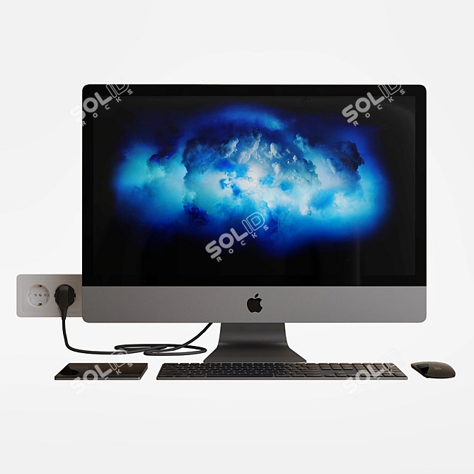  Sleek iMac Pro Space Gray: Powerful Performance in a Stylish Package 3D model image 1