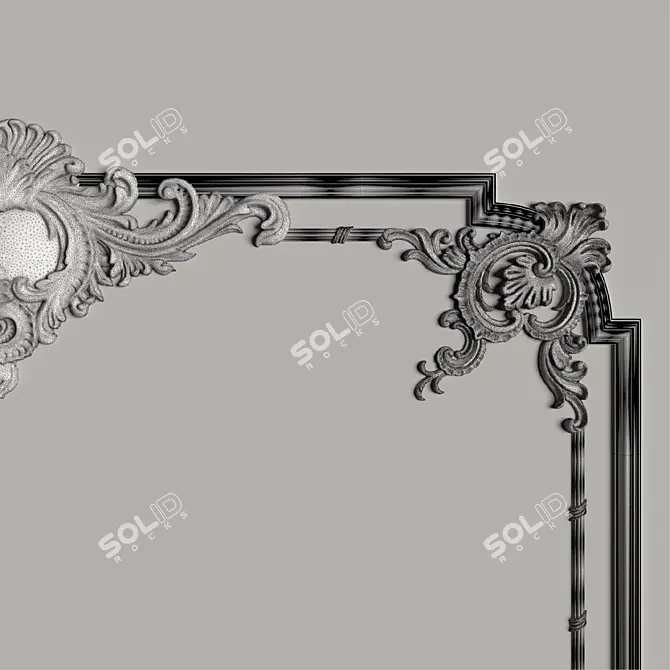Title: Ornamental Reflection: Decorative Mirror №1 3D model image 2