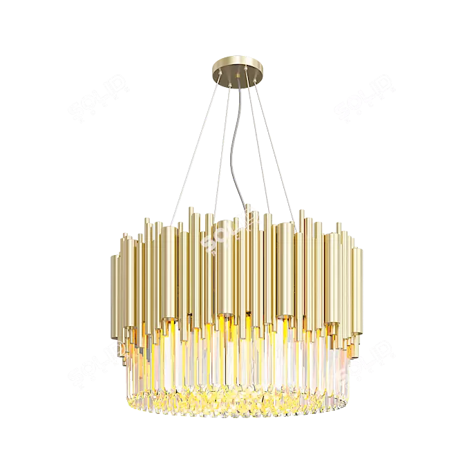 Elegant LED Crystal Chandeliers 3D model image 2