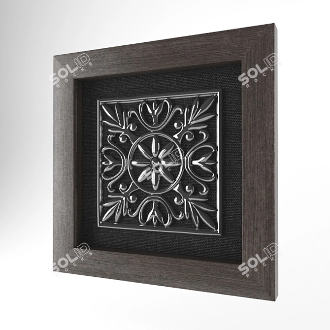 Modern Square Metallic Decor 3D model image 2