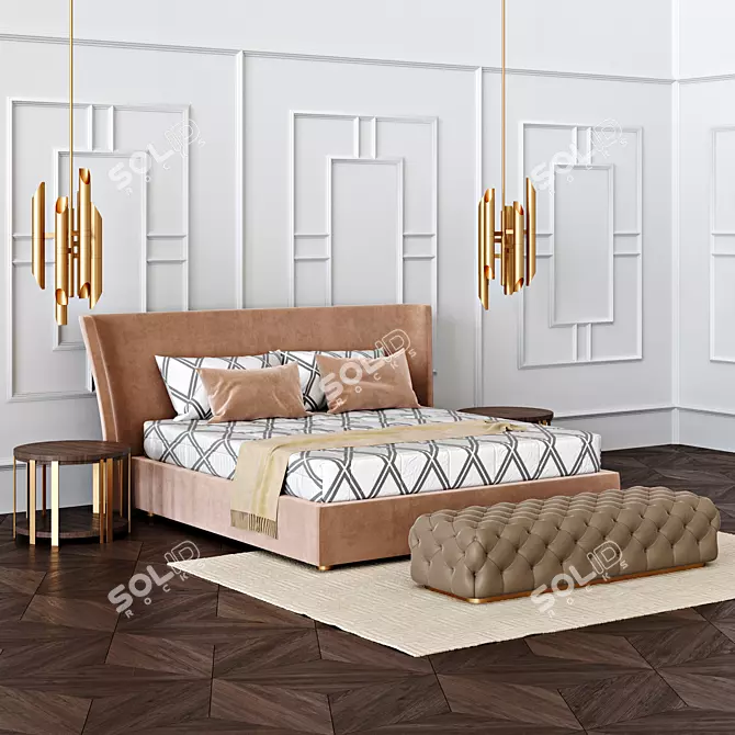 Casamilano VANITY Bed and Bench Set 3D model image 1