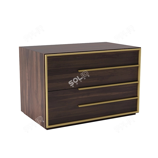 Calvin Modern 36" Left Nightstand 3D model image 1