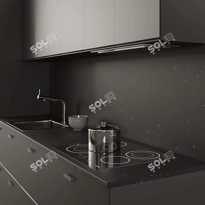 Modern Kitchen Set: IKEA Method KUNGSBANKKA 3D model image 2