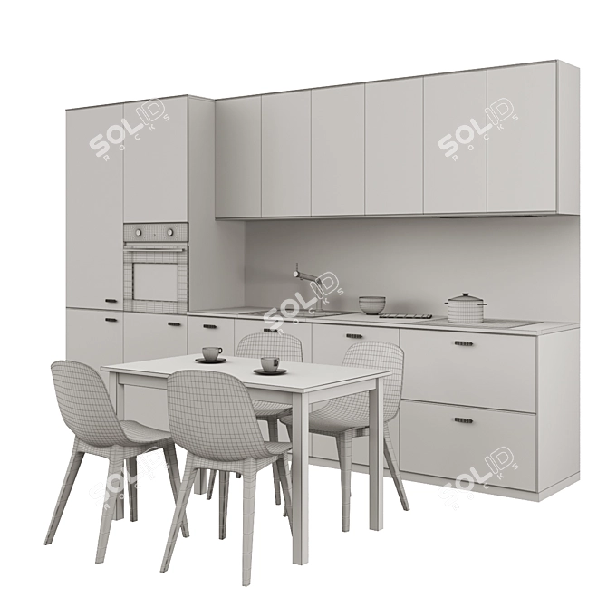 Modern Kitchen Set: IKEA Method KUNGSBANKKA 3D model image 3