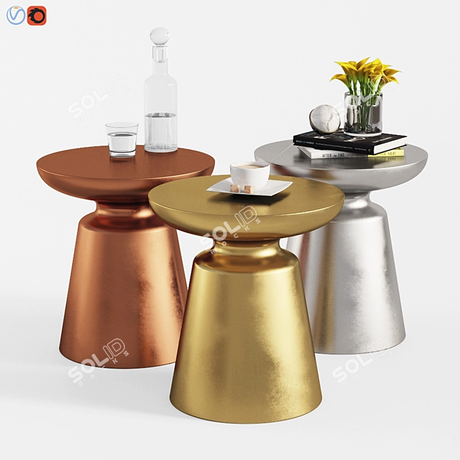Modern Martini Coffee Tables Set 3D model image 1