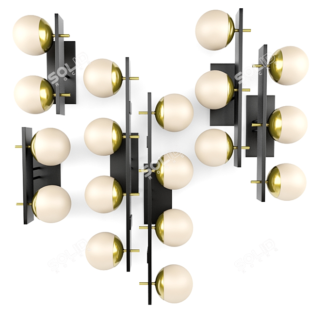 Modern Opal Glass Bathroom Vanity Light 3D model image 1