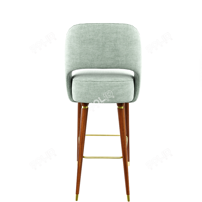 Sleek Collins Mid-Century Bar Chair 3D model image 2