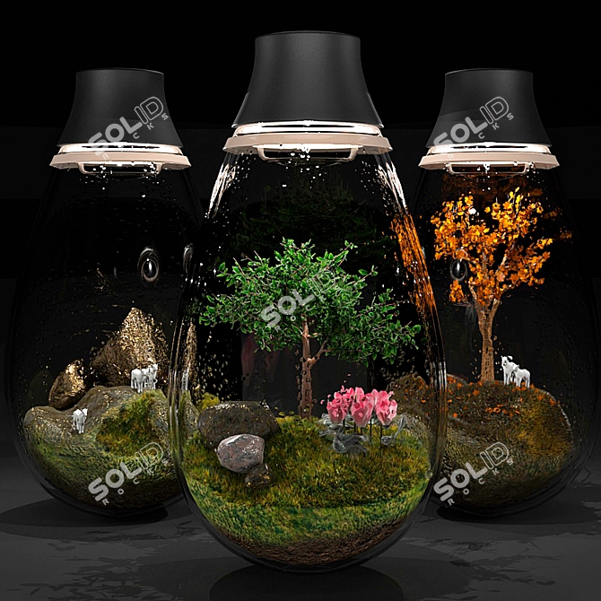 Competition-Ready Florarium: Perfect Setup for Stunning Renders! 3D model image 1