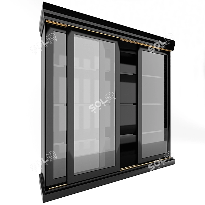 Modern Glass Showcase Cabinet 3D model image 1