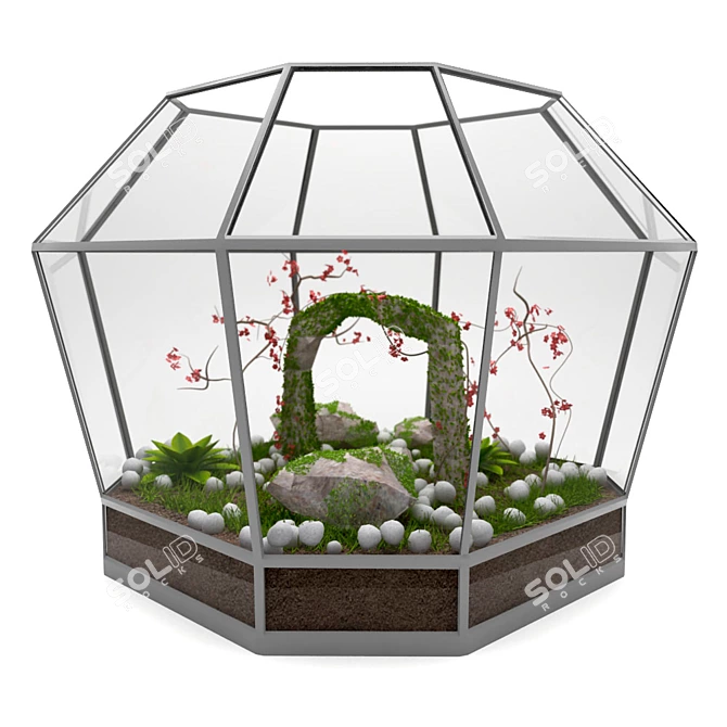 Serene Garden Florarium 3D model image 1
